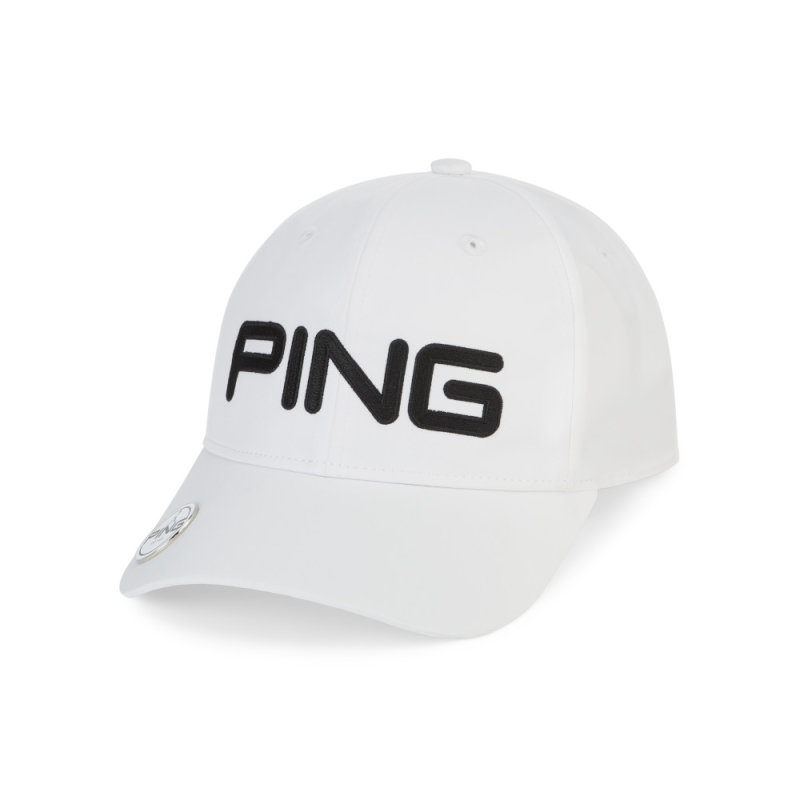 ping ball marker cap white