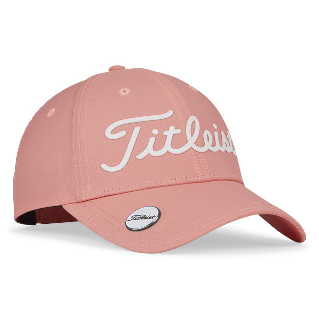 titleist womens players performance ball marker cap peach white one size