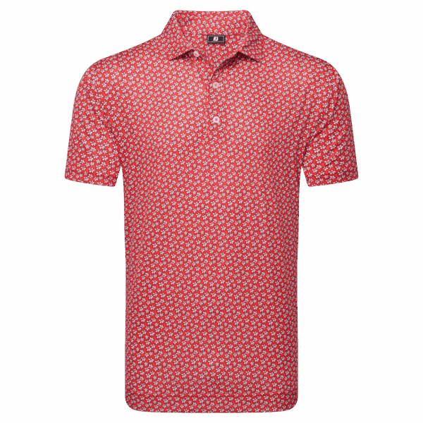 Footjoy Floral Sketch Print Lisle Polo Herren