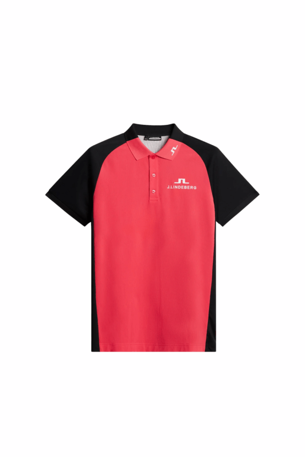 J.Lindeberg Calle Tour Polo Herren L pink/schwarz/weiß