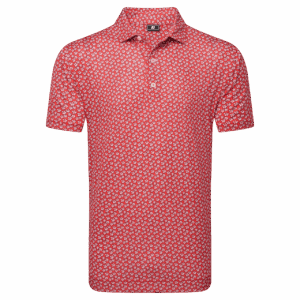 Footjoy Floral Sketch Print Lisle Polo Herren