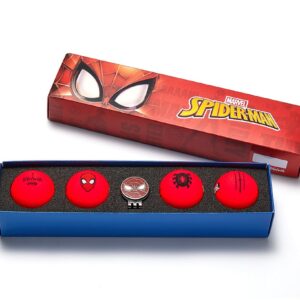 Volvik Vivid Marvel Collection Bälle 4 Stk. + Ballmarker Spider Man Spider Ma...